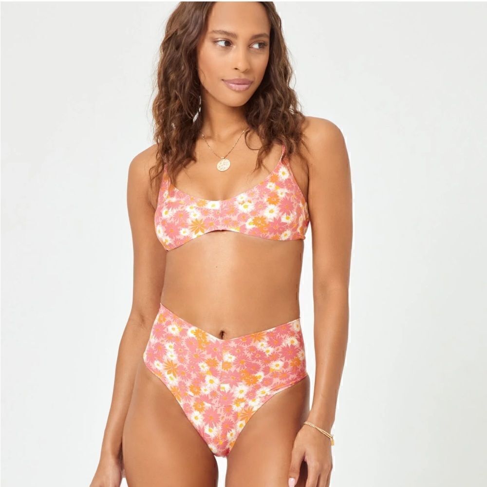 L*Space Printed When in Bloom Seam-Free Ry Bikini Bottom. Size Small. New! NWT
